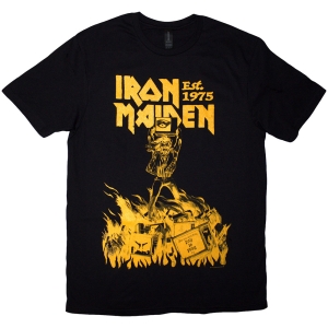 Iron Maiden - Est. 1975 Holy Smoke Jumbo Yellow Uni Bl T-Shirt ryhmässä MERCHANDISE / T-paita / Nyheter / Hårdrock @ Bengans Skivbutik AB (5628732r)