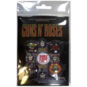 Guns N' Roses - Bullet Logo 2 - Button Badge Pack ryhmässä MERCHANDISE / Merch / Hårdrock @ Bengans Skivbutik AB (5629197)
