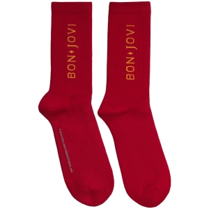 Bon Jovi - Original Logo Uni Red Socks (Eu 40-45) ryhmässä MERCHANDISE / Merch / Nyheter / Pop-Rock @ Bengans Skivbutik AB (5629357)