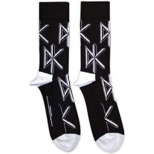 Dead Kennedys - Dk Logo Repeat Uni Bl Socks (Eu 40-45) ryhmässä MERCHANDISE / Merch / Nyheter / Pop-Rock @ Bengans Skivbutik AB (5629363)