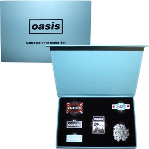 Oasis - Logos Pin Badge Set ryhmässä MERCHANDISE / Merch / Pop-Rock @ Bengans Skivbutik AB (5629498)