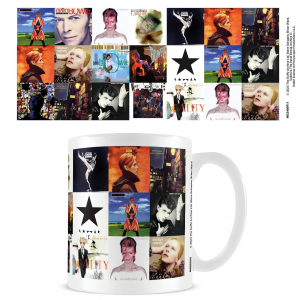 David Bowie  - Albums Collage White Pod Mug ryhmässä MERCHANDISE / Merch / Pop-Rock @ Bengans Skivbutik AB (5630223)