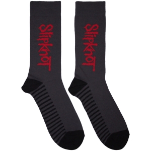Slipknot - Logo Vertical Uni Grey Socks ryhmässä MERCHANDISE / Merch / Nyheter / Hårdrock @ Bengans Skivbutik AB (5630401)
