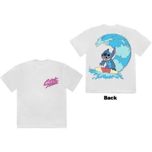 Disney - Stitch Surf F&B Uni Wht T-Shirt ryhmässä MERCHANDISE / T-paita / Nyheter / Film-Musikal @ Bengans Skivbutik AB (5630532r)