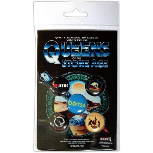 Queens Of The Stone Age - Logos - Button Badge Pack ryhmässä MERCHANDISE / Merch / Nyheter / Pop-Rock @ Bengans Skivbutik AB (5635720)