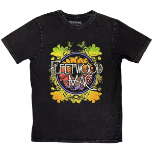 Fleetwood Mac - Circle Floral Logo Stone Wash Uni Bl T-Shirt ryhmässä MERCHANDISE / T-paita / Pop-Rock @ Bengans Skivbutik AB (5637613r)
