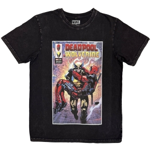 Marvel - Wolverine Carrying Deadpool Stone Wash Uni Bl T-Shirt ryhmässä MERCHANDISE / T-paita / Film-Musikal @ Bengans Skivbutik AB (5637617r)