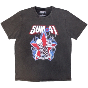 Sum 41 - Aknf Skeleton Stone Wash Uni Char T-Shirt ryhmässä MERCHANDISE / T-paita / Punk @ Bengans Skivbutik AB (5637638r)