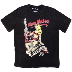 Van Halen - Running With The Devil Stone Wash Uni Bl T-Shirt ryhmässä MERCHANDISE / T-paita / Hårdrock @ Bengans Skivbutik AB (5637640r)