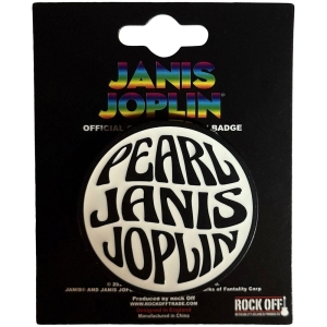 Janis Joplin - Pearl Emblem Mono Pin Badge ryhmässä MERCHANDISE / Merch / Pop-Rock @ Bengans Skivbutik AB (5638473)