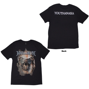 Megadeth - Youthanasia Ripped Thru Uni Bl T-Shirt ryhmässä MERCHANDISE / T-paita / Hårdrock @ Bengans Skivbutik AB (5638768r)