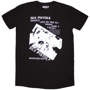 Sex Pistols - Manchester Flyer Lady Bl T-Shirt Dress ryhmässä MERCHANDISE / T-paita / Punk @ Bengans Skivbutik AB (5638803r)