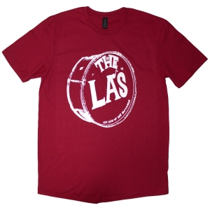 The La's - White Drum Head Logo Uni Red T-Shirt ryhmässä MERCHANDISE / T-paita / Pop-Rock @ Bengans Skivbutik AB (5638809r)
