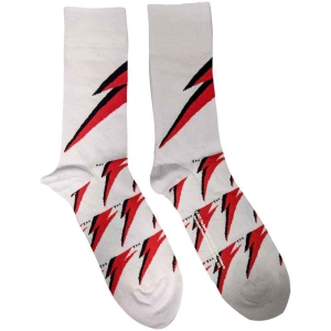 David Bowie - Flash Uni Wht Socks (Eu 36-40) ryhmässä MERCHANDISE /  /  @ Bengans Skivbutik AB (5641765)
