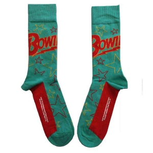 David Bowie - Stars Outline Uni Green Socks (Eu 36-40) ryhmässä MERCHANDISE /  /  @ Bengans Skivbutik AB (5641766)