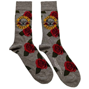 Guns N Roses - Bullet Roses Uni Grey Socks (Eu 36-40) ryhmässä MERCHANDISE /  /  @ Bengans Skivbutik AB (5641777)