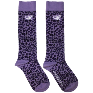 Olivia Rodrigo - Leopard Print Uni Purp Knee Socks (Eu 36-40) ryhmässä MERCHANDISE /  /  /  @ Bengans Skivbutik AB (5641846)