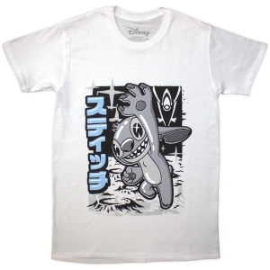 Disney - Stitch Jump B&W Uni Wht T-Shirt ryhmässä MERCHANDISE / T-paita / Film-Musikal @ Bengans Skivbutik AB (5641852r)