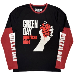 Green Day - American Idiot Uni Bl/Red Layered Longsleeve (L) ryhmässä MERCHANDISE / T-paita / Punk @ Bengans Skivbutik AB (5643688)