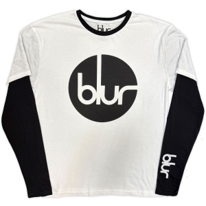 Blur - Circle Logo Uni Wht/Bl Layered Longsleeve ryhmässä MERCHANDISE / T-paita / Nyheter / Pop-Rock @ Bengans Skivbutik AB (5643852r)
