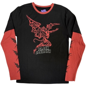 Black Sabbath - Red Henry Wavy Logo Uni Bl/Red Layered Longsleeve ryhmässä MERCHANDISE / T-paita / Nyheter / Hårdrock @ Bengans Skivbutik AB (5643855r)