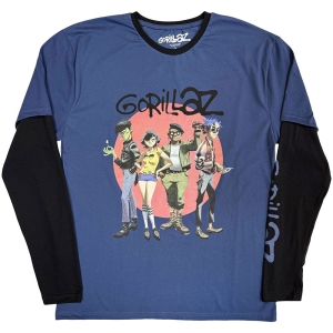 Gorillaz - Group Circle Rise Uni Denim/Bl Layered Longsleeve ryhmässä MERCHANDISE / T-paita / Nyheter / Pop-Rock @ Bengans Skivbutik AB (5643866r)