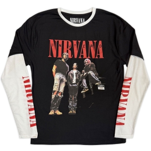 Nirvana - In Utero Band Photo Uni Bl/Wht Layered Longsleeve ryhmässä MERCHANDISE / T-paita / Nyheter / Pop-Rock @ Bengans Skivbutik AB (5643874r)