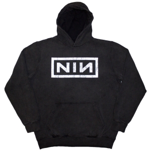 Nine Inch Nails - Classic Logo Stone Wash Uni Char Hoodie ryhmässä MERCHANDISE / Hupparit / Pop-Rock @ Bengans Skivbutik AB (5644617r)