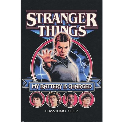 Stranger Things - My Battery Is Charged Maxi Poster 91,5 X 61 Cm ryhmässä MERCHANDISE / Poster / TV-sarja @ Bengans Skivbutik AB (5648476)