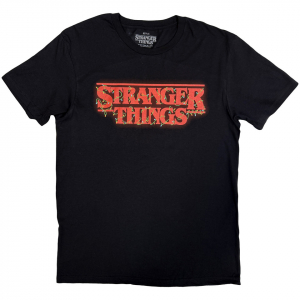 Stranger Things - Logo With Christmas Lights Uni Bl T-Shirt (XL) ryhmässä MERCHANDISE / T-paita / Soundtrack @ Bengans Skivbutik AB (5648936)