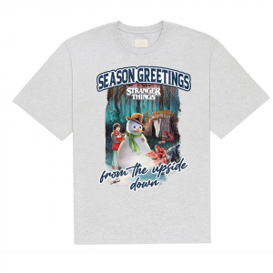 Stranger Things - Greetings Uni Grey T-Shirt ryhmässä MERCHANDISE / T-paita / Kommande / Film-Musikal @ Bengans Skivbutik AB (5649142r)