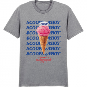 Stranger Things - Scoop Ahoy Ice Cream Uni Grey T-Shirt ryhmässä MERCHANDISE / T-paita / Kommande / Film-Musikal @ Bengans Skivbutik AB (5649156r)