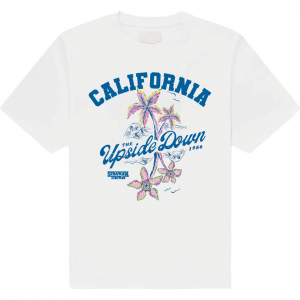 Stranger Things - California Upside Down Uni Wht T-Shirt ryhmässä MERCHANDISE / T-paita / Kommande / Film-Musikal @ Bengans Skivbutik AB (5649160r)