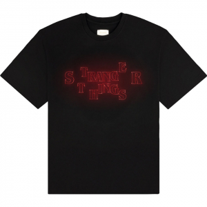 Stranger Things - Neon Logo Uni Bl T-Shirt ryhmässä MERCHANDISE / T-paita / Kommande / Film-Musikal @ Bengans Skivbutik AB (5649170r)