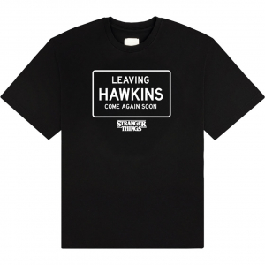 Stranger Things - Leaving Hawkins Uni Bl T-Shirt ryhmässä MERCHANDISE / T-paita / Kommande / Film-Musikal @ Bengans Skivbutik AB (5649176r)