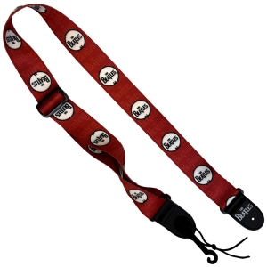The Beatles - Drop T Drum Red Guitar Strap ryhmässä MERCHANDISE / Merch / Nyheter / Pop-Rock @ Bengans Skivbutik AB (5649183)