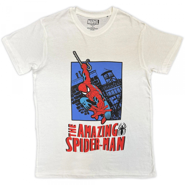Marvel - The Amazing Spider-Man Lunge Uni Wht T-Shirt ryhmässä MERCH / Vaatteet / T-paidat @ Bengans Skivbutik AB (5651294r)