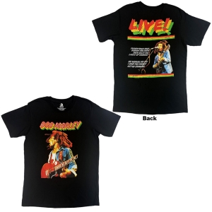 Bob Marley - Live Concert Uni Bl T-Shirt ryhmässä MERCHANDISE / T-paita / Reggae @ Bengans Skivbutik AB (5653197r)