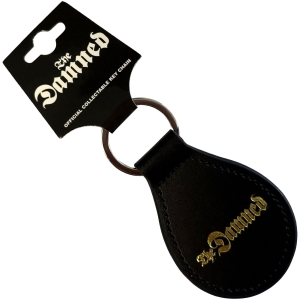 Damned - Gold Gothic Logo Leather Keychain ryhmässä MERCHANDISE / Avainrengas / Punk @ Bengans Skivbutik AB (5663210)