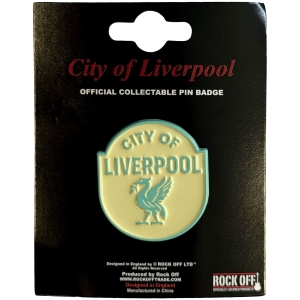 Rock Off - City Of Liverpool Emblem Cyan Pin Badge ryhmässä Merchandise @ Bengans Skivbutik AB (5663238)