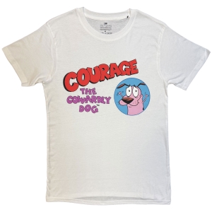 Courage The Cowardly Dog - Logo Uni Wht T-Shirt ryhmässä MERCHANDISE / T-paita / Nyheter / @ Bengans Skivbutik AB (5663598r)