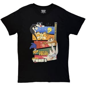 Looney Tunes - That's All Folks Block Graphic Uni Bl T-Shirt ryhmässä MERCHANDISE / T-paita / Nyheter / @ Bengans Skivbutik AB (5663603r)