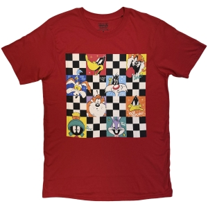Looney Tunes - Checkered Characters Uni Red T-Shirt ryhmässä MERCHANDISE / T-paita / Nyheter / @ Bengans Skivbutik AB (5663604r)