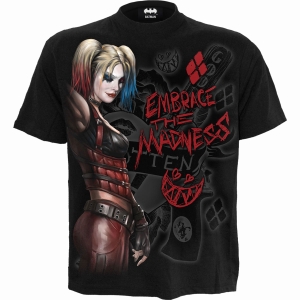 Dc Comics - Harley Quinn - Embrace Madness - T-Shirt ryhmässä MERCHANDISE / T-paita / Nyheter / Film-Musikal @ Bengans Skivbutik AB (5666006r)