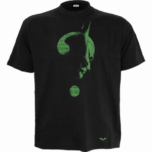 Batman - Riddler - Glow In The Dark Logo - T-Shirt ryhmässä MERCHANDISE / T-paita / Nyheter / Film-Musikal @ Bengans Skivbutik AB (5666010r)
