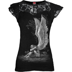 Spiral - Enslaved Angel - Ladies Lace Layered Cap Sleeve Top ryhmässä MERCHANDISE / T-paita / Nyheter / Övrigt @ Bengans Skivbutik AB (5666359r)