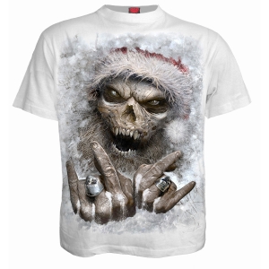 Spiral - Rock Santa - White T-Shirt ryhmässä MERCHANDISE / T-paita / Nyheter / Övrigt @ Bengans Skivbutik AB (5666657r)