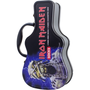 Iron Maiden - Logos Guitar Tin Uni 3-Pack Socks ryhmässä MERCHANDISE / Strumpor /  /  @ Bengans Skivbutik AB (5667746)