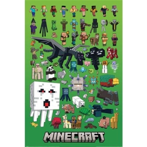 Game Poster - Minecraft (Character Montage)  Poster 91,5 X 61 Cm ryhmässä MERCHANDISE / Poster / Game Soundtrack @ Bengans Skivbutik AB (5669222)
