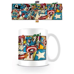 Marvel - Marvel Comics (Captain America Panels) Mug ryhmässä MERCHANDISE / Muki / Soundtrack @ Bengans Skivbutik AB (5669260)